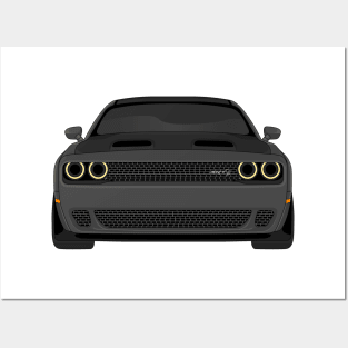 DODGE HELLCAT FRONT  DARK-GREY Posters and Art